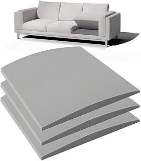 Spongiduits Couch Cushion Support for Sagging Seat, 20"x20"x2" 40D High Density Curved Foam Sofa Cushion Support, Under-Cushion Sag Repair,Grey Set of 3
