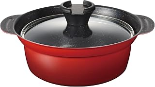 Wahei Freiz Earthenware-Style Tabletop Pot, 7.1 inches (18 cm), 2.1 liters, No. 6, For 1 to 2 People, Induction(IH) Compatible, Gas Compatible, PFOA-Free, Fluoropolymer Coating, Nagomi Jōzen RB-3197