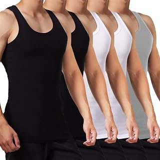 FALARY Men's Tank Top 3/5 Pack 100% Cotton Tank Top