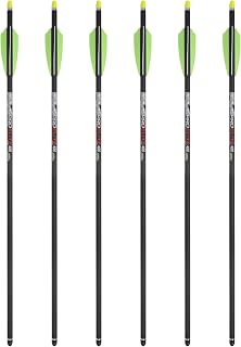 TenPoint Pro Elite 400 Carbon Crossbow Arrows - 20", Pack of 6 - with Alpha-Nock HP & HP Aluminum Bushing