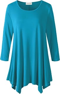 LARACE Plus Size Tops for Women 3/4 Sleeve Tunic Tops Shirt for Spring Fall