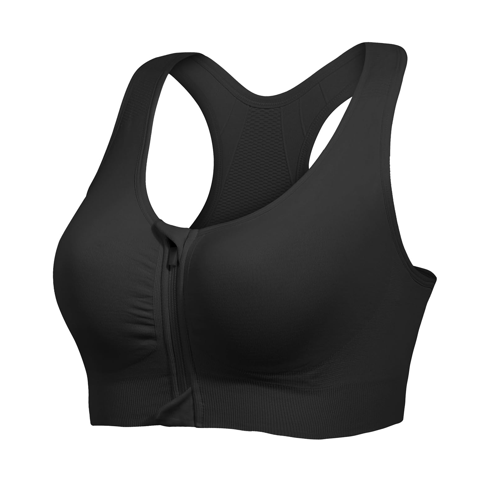 Lemef Front Zipper Sports Bras High Impack Post Op Compression Bras for Women Po