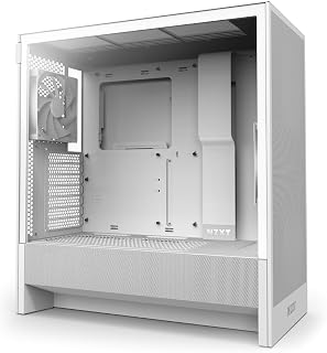 NZXT H5 Flow Mid-Tower ATX Compact PC Case - White