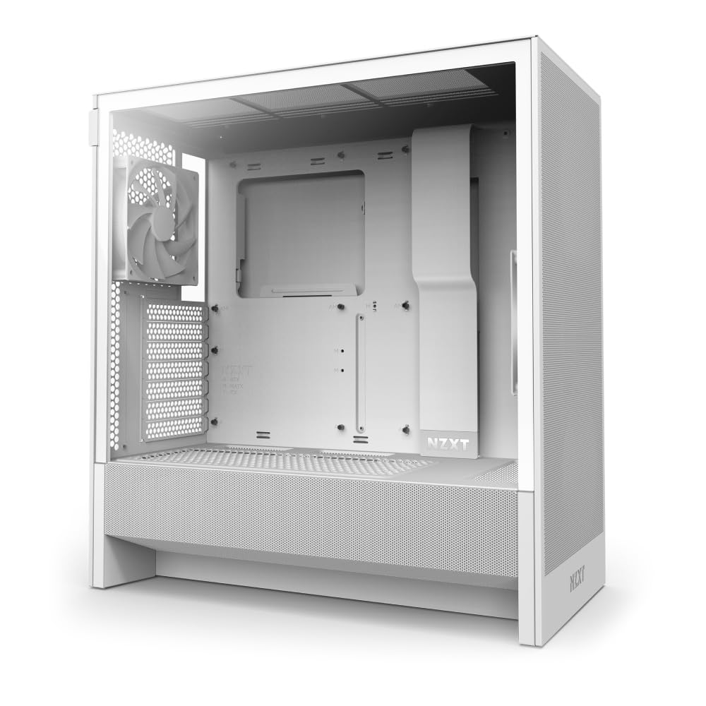 NZXT H5 Flow Mid-Tower ATX Compact PC Case - White