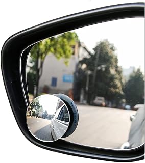 Blind Spot Mirrors For Cars Waterproof 360°Rotatable Convex Rear View Mirror Round Shape Wide Angle Car Wing Mirror For Universal Cars Traffic Safety -2 Pack
