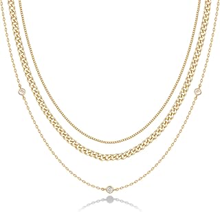 PAVOI 14K Gold Plated Dainty Layering Necklaces for Women, Pendant Necklace