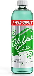 Oh Yuk Jetted Tub Cleaner for Jacuzzis, Bathtubs & Whirlpools, Septic Safe | Deeps Cleans Jets, Dissolves Body Oils & Soap Scum, 15-Minute Cycle, Lab Tested, Made in USA, 16 fl oz