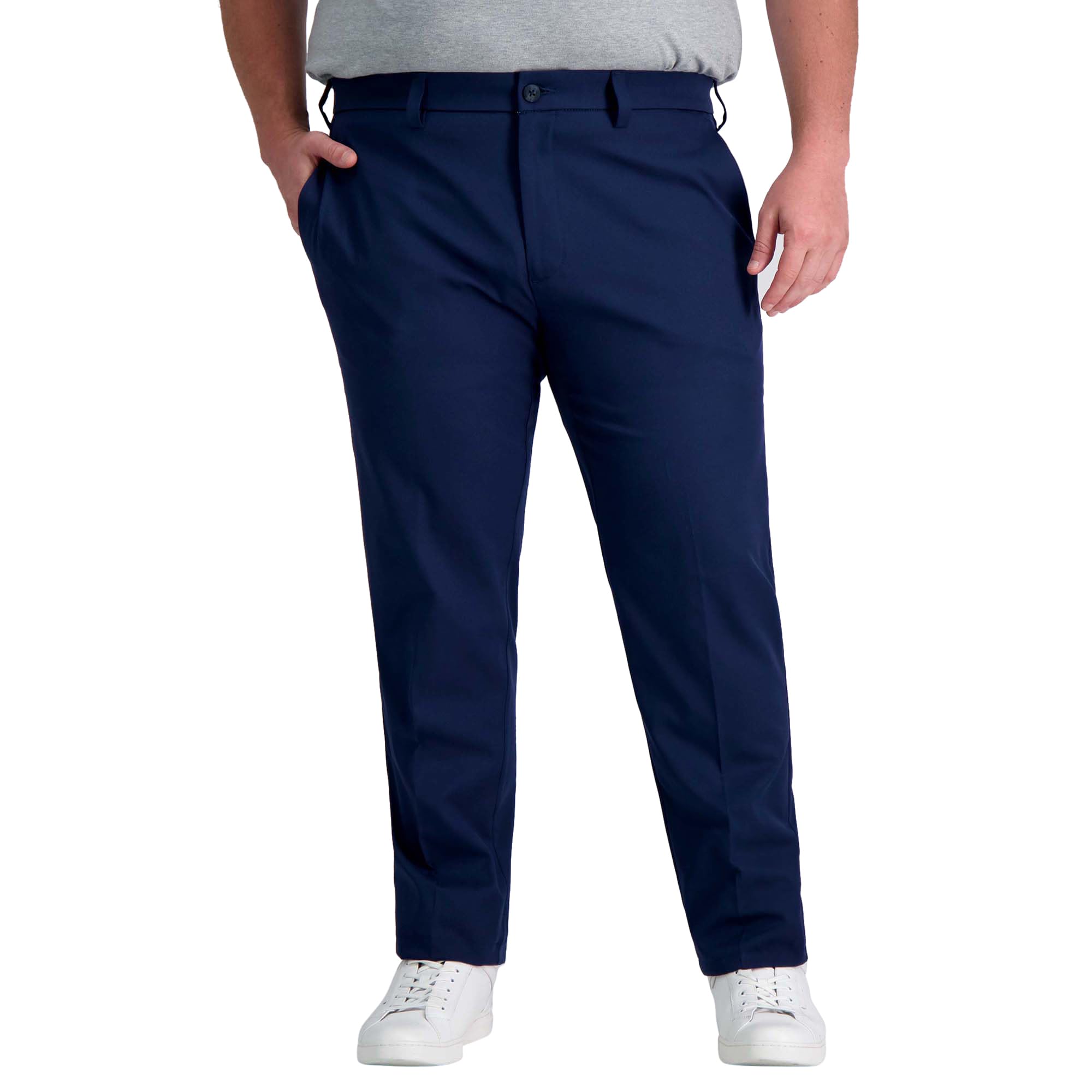 Haggar Men's Big & Tall Cool Right Performance Flex Straight Fit Flat Front Pant