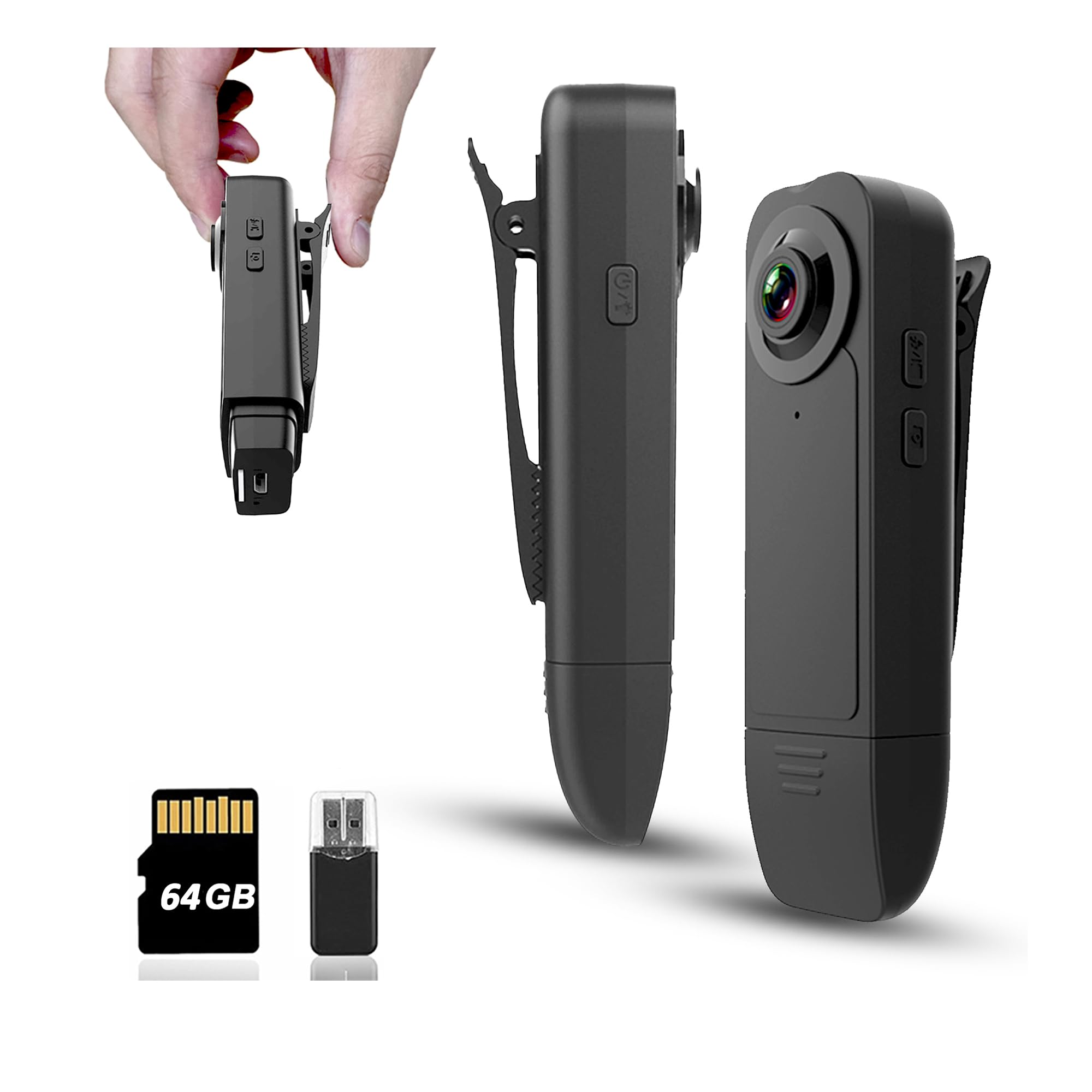 Mini Body Camera with Audio & Video Recording - Small POV Cam 1080P with 64G Car