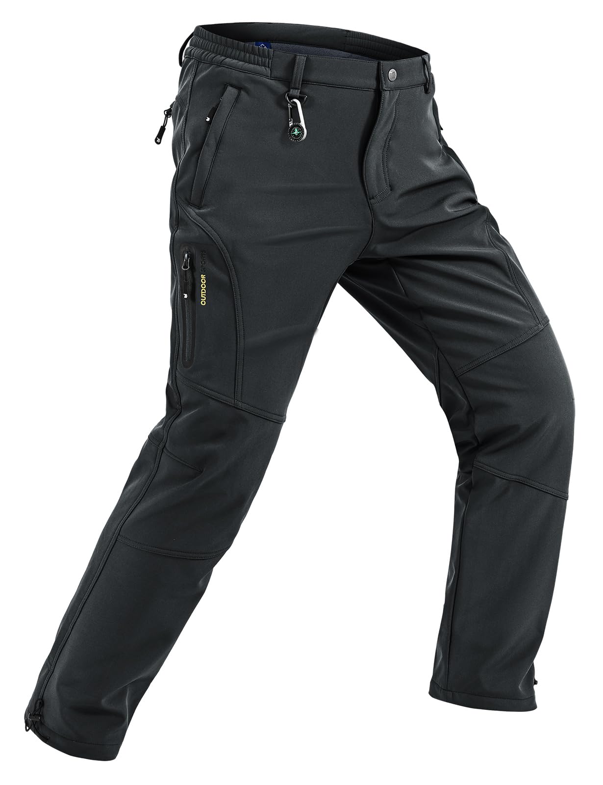 TBMPOY Men's Snow Pants Fleece Lined Hiking Winter Waterproof Softshell Ski Outd