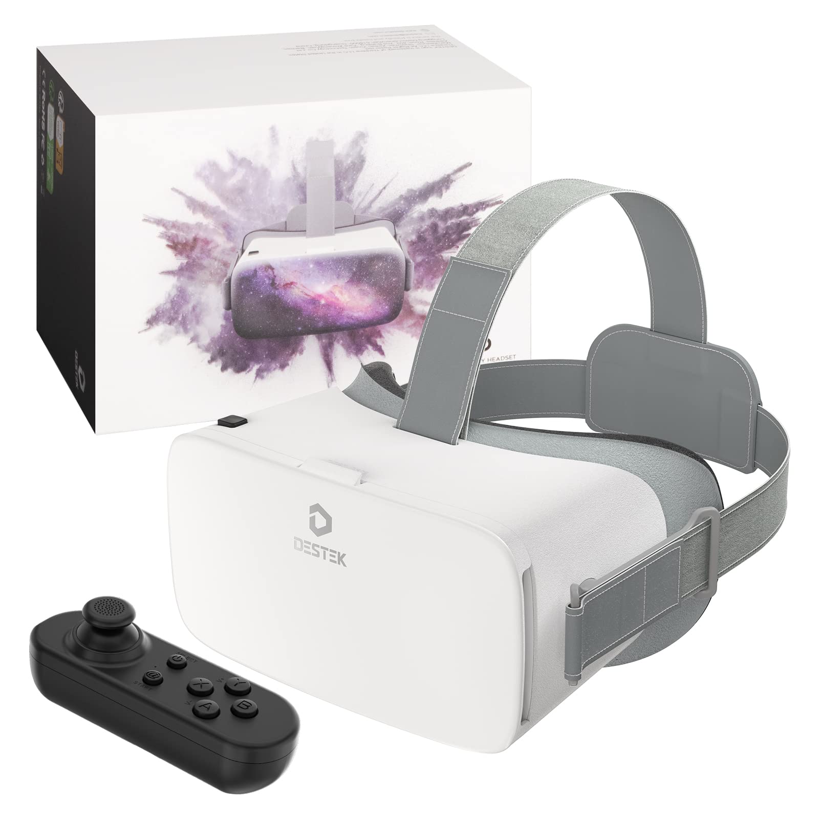 DESTEK V5 VR Headset with 50000+ VR Movies – Fits All Smartphone Sizes | Include