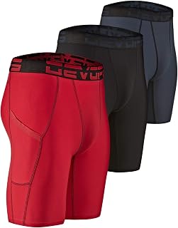 DEVOPS 3 or 5 Pack Men's Compression Shorts with Pocket/Non-Pocket