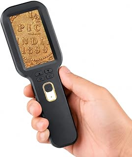 Handheld Digital Microscope 500X, 3" HD IPS Display, Coin & Jewel Magnifier | Dual Lens Auto Focus, Adjustable LED Light, 12MP Photo Video Record, TF Card＆USB PC View＆Transfer for Coin Jewelry Collectors