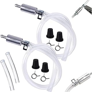 4 PCS Universal Brake Fluid Deflerator, Brake Bleed Hose, Brake System Bleeding Tools, Auto Motorcycle Clutch One-Way Check Valve Tube Deflation Tool Kit Hose with Metal Clamp (2 PCS)