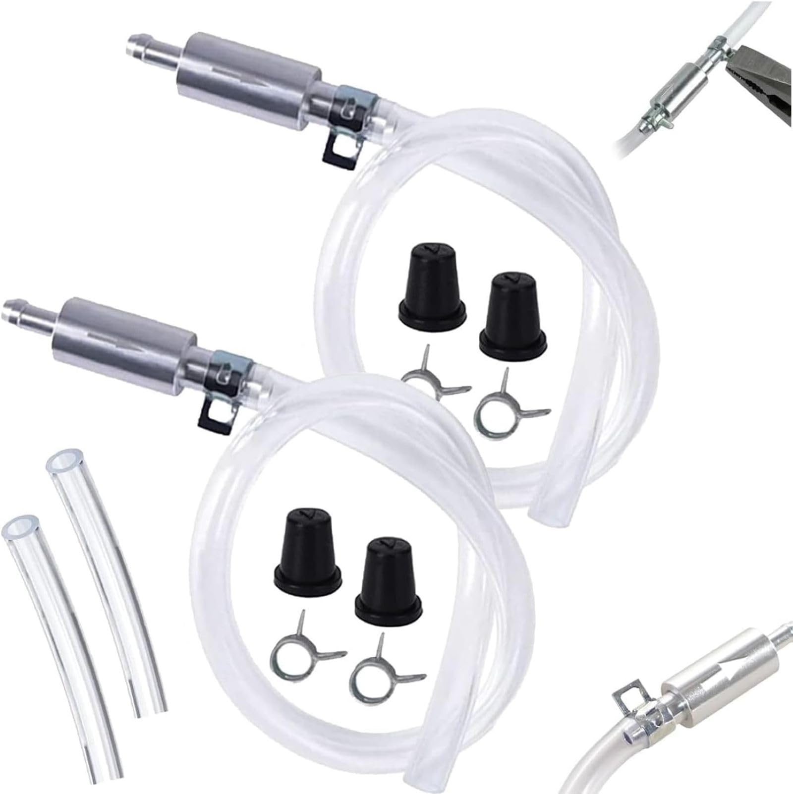 4 PCS Universal Brake Fluid Deflerator, Brake Bleed Hose, Brake System Bleeding 