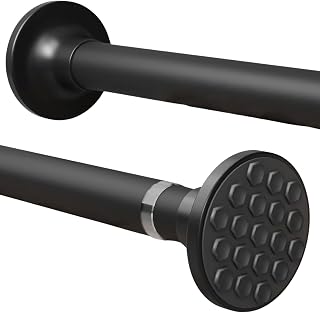 Shower Curtain Pole 69-90CM φ25mm White Extendable Curtain Rod No Drilling Telescopic Pole Stainless Steel Tension Rods for Living Room, Bedroom, Bathroom, Balcony