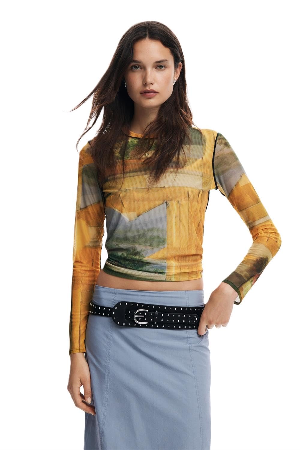 Desigual Camiseta de Manga Larga para Mujer Camiseta Mujer (Pack de 1)