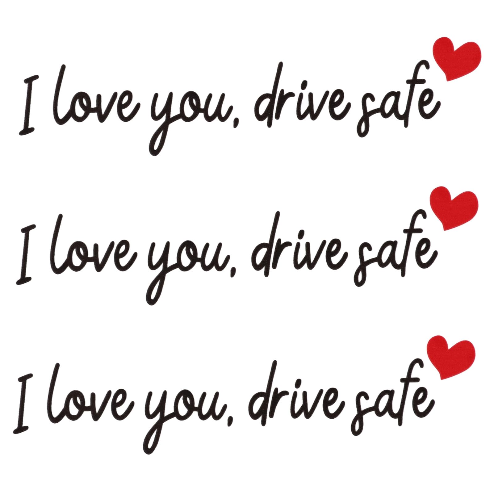 Gosknor 3pcs I Love You Drive Safe Mirror Sticker (Black) | Sweet Car Decals, Cu