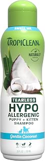 TropiClean Gentle Puppy Shampoo, Tearless Hypoallergenic Dog Shampoo, 20oz | puppy shampoo