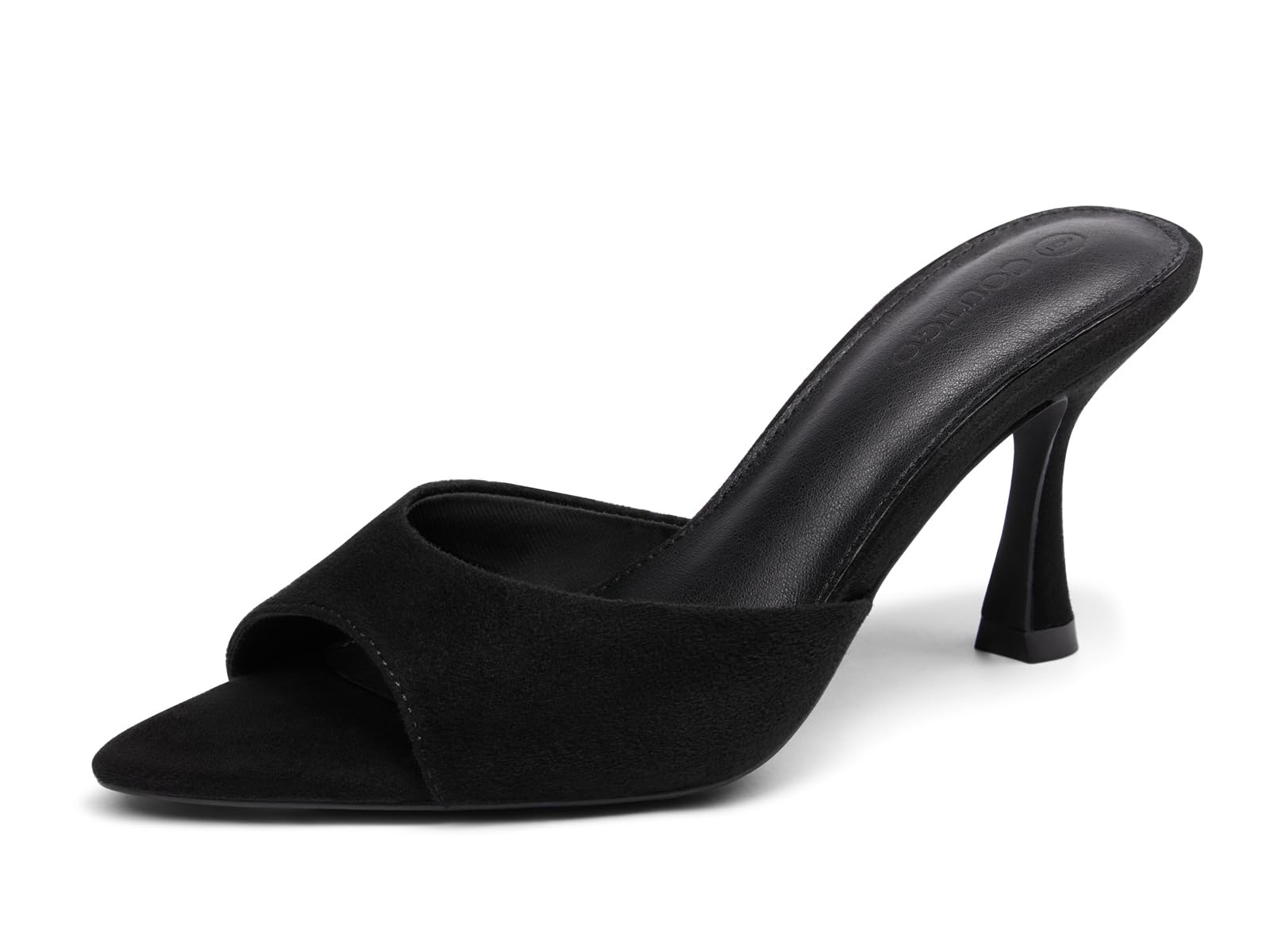 Coutgo Women's Heeled Sandals Pointed Toe Open Toe Backless Dress Shoes
