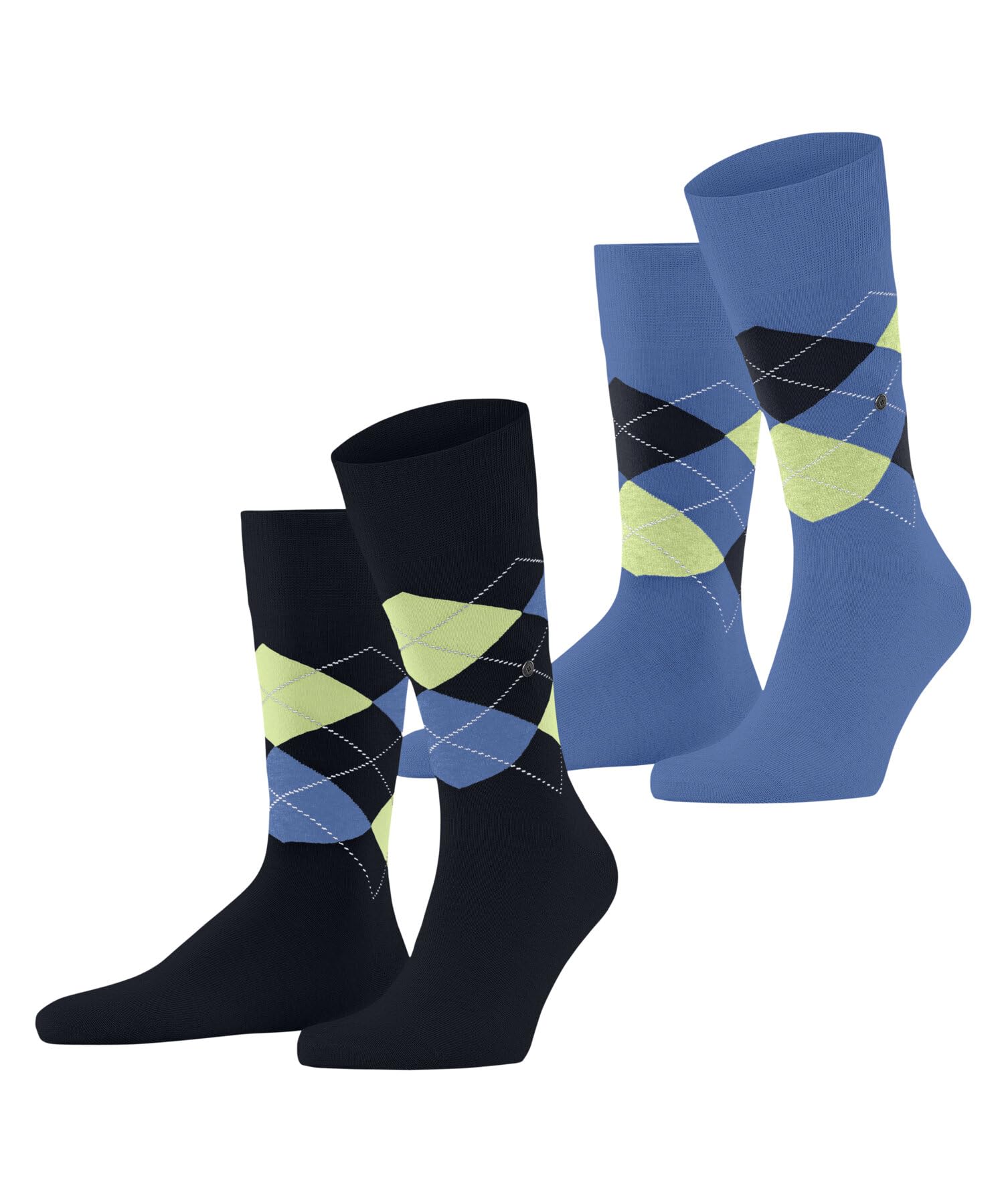 Burlington Men's Everyday Argyle Socks Opaque Cotton, Artificial Fibre