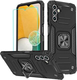 HNHYGETE for Samsung A13 5G Case, Galaxy A13 5G Case with Screen Protector, 360°Military Grade Rotatable Kickstand (Heavy Duty) Protective Cases for Samsung Galaxy A13 5G (Black)