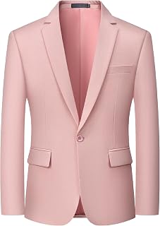 MAGE MALE Men's One Button Casual Sport Coat Blazer Lightweight Suit Jacket