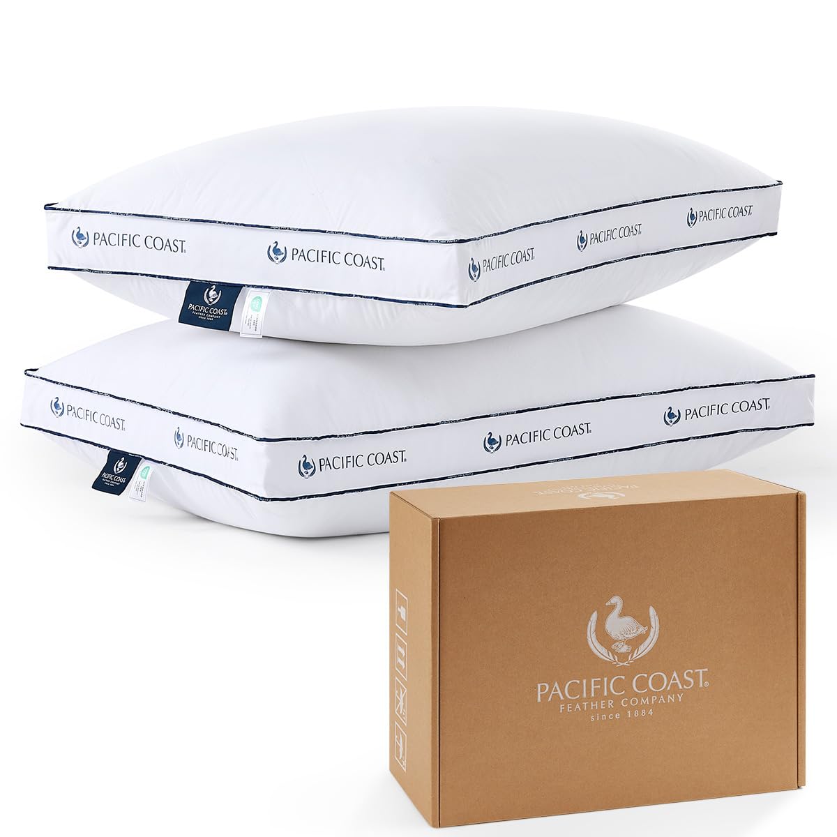 Pacific Coast Gusseted Pillows, Goose Feather and Down Firm Pillows, Luxury Hote