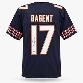 Tyson Bagent Autographed Blue Football Jersey Beckett BAS QR Stock #265950