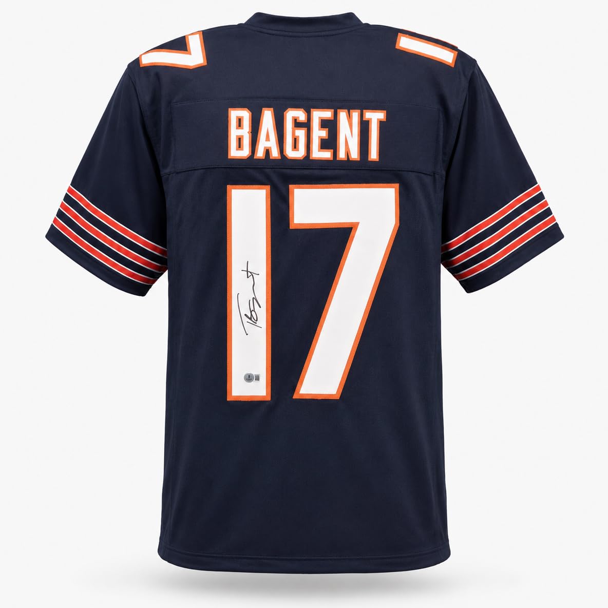 Tyson Bagent Autographed Blue Football Jersey Beckett BAS QR Stock #265950