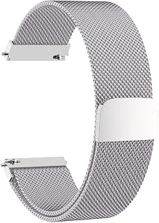 18mm 20mm 22mm Magnetic Watch Bands for Samsung Galaxy Watch 7/6/5/4/FE 40mm 44mm/Watch 6&4 Classic 42mm 46mm 43mm 47mm/Watch 5 Pro 45mm/3 41mm/Active 2,Milanese loop Strap for Garmin Vivoactive 5/3