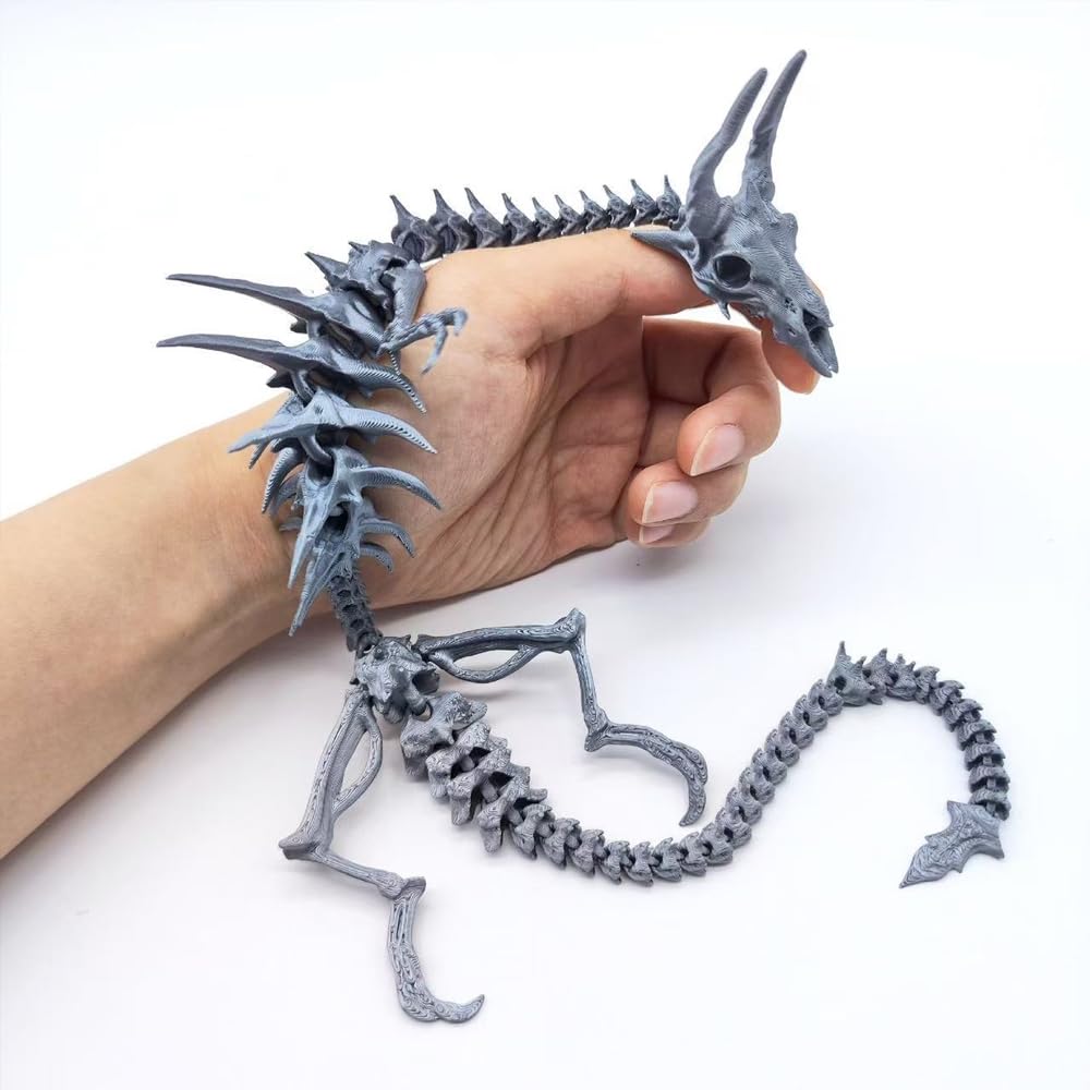 41.5cm 3D Printed Silver Silk Figurine Collectible Figurine for Home Office Desk