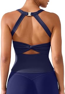 BRXL Halter Top for Women Built in Bra Workout Tank Longline Sports Bras