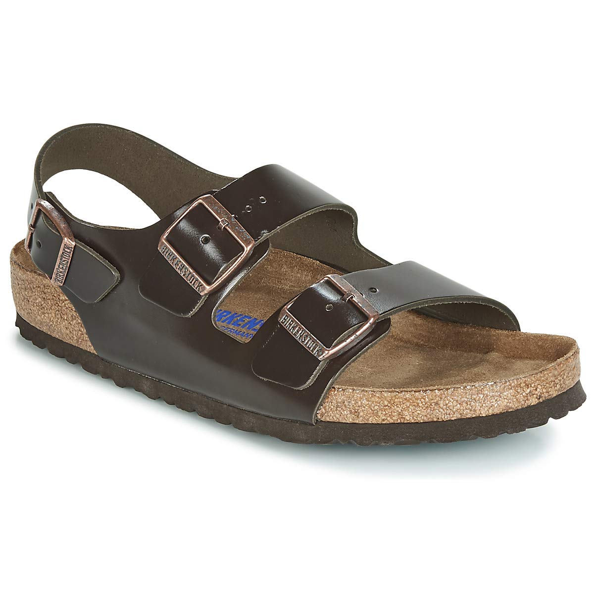 Birkenstock Men's Sandales Milano Sfb Cuir Testa Di Moro