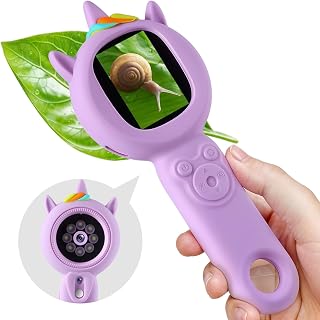 Kids Microscope, 500X Handheld Microscope for Kids, Purple
