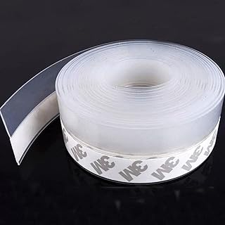 Silicone Weather Stripping Seal – Transparent Door and Window Seal Strip, 16 Feet Long, 25mm Width – Self Adhesive for Draft and Noise Protection