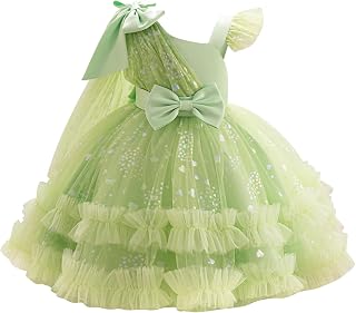 IBTOM Castle Girls Birthday Party Dress Heart Glitter Tulle Princess Dress Toddler Flower Girl Wedding Prom Pageant Dress