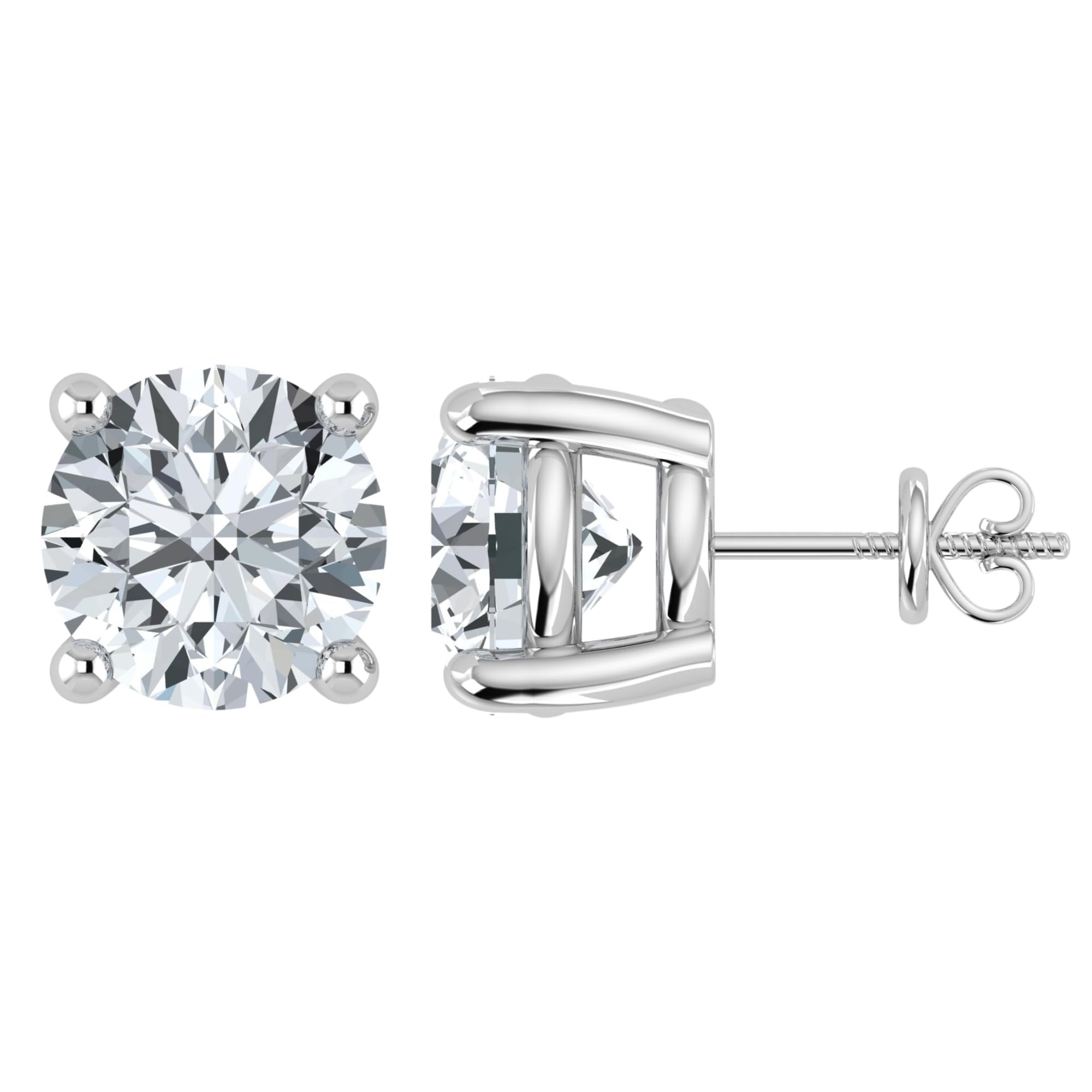 IGI Certified 0.50 to 10 Carat Lab Grown Diamond Stud Earrings for Women 14k Whi