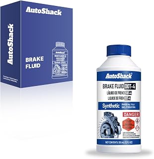 AutoShack Synthetic Brake Fluid, DOT 3/DOT 4, 12 oz (355 mL) | DOT 3/DOT 4 synthetic brake fluid for routine hydraulic brake service and moisture protection in compatible systems.