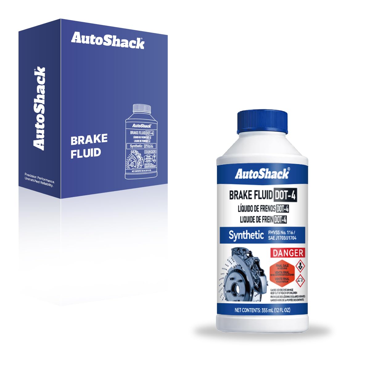 AutoShack Synthetic Brake Fluid, DOT 3/DOT 4, 12 oz (355 mL) | DOT 3/DOT 4 synth