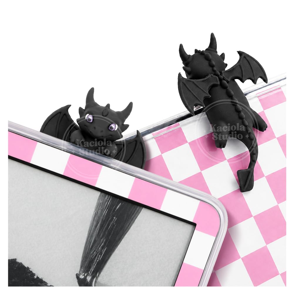 Kaciola Dragon Buddy Charm for Kindle, Sticky Peeker Charm for E-Reader Tablet o