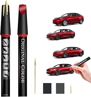 Carhoo PR01 Ultra Red Touch Up Paint Compatible With Tesla Model Y/3/S/X Exact Match Touch Up Paint Pen, With Pen Tip & Fine Brush (16ml)