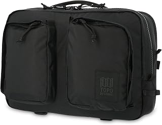 Topo Designs Global Briefcase + Travel Pack (Eco-Friendly/Black) | Daily Carry Bag, Commuter Pack, Personal Item Compliant, Laptop Sleeve, Removable Shoulder Strap, Stowable Backpack Straps