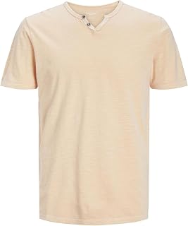 JACK & JONES JJESPLIT Men's Basic V-Neck Short Sleeve Cotton Jersey T-Shirt