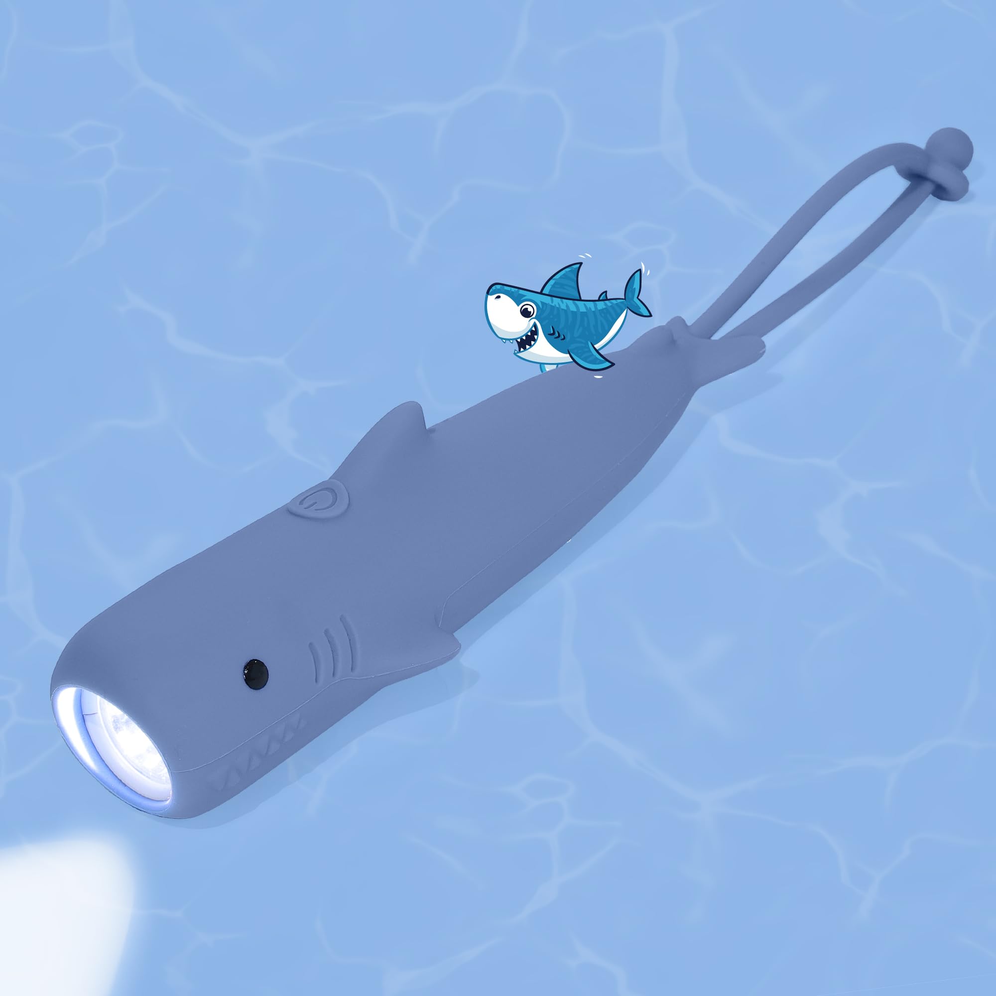 CoolGift Mart Silicone Shark Flashlight, Rechargeable Night Light for Camping, N