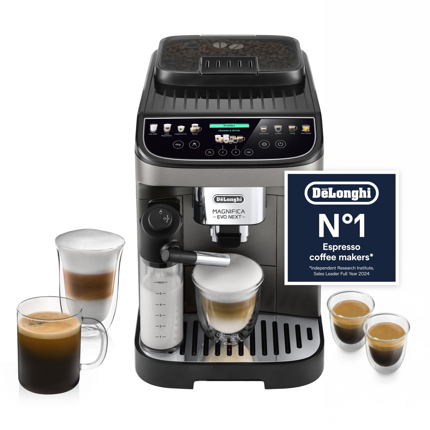 De'Longhi Magnifica Evo Next - Automatic Coffee Machine 13 Drinks Titanium | Bea