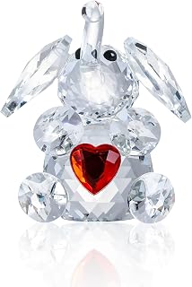 Movdyka K9 Crystal Elephant Figurine for Women Elephant Ornament Collectible Animal Home Decor