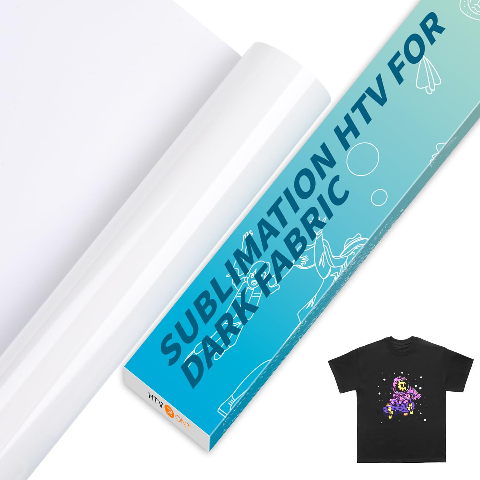 HTVRONT Sublimation HTV for Dark/Light Fabric - Matte, 12" X 10 FT | Sublimation