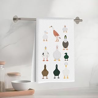 Cute Duck Kitchen Towel, Tableware Decorative Dish Towel, Funny Kitchen Quote Flower Tea Towel Gift, Farmhouse Home Decoration, Tableware, Duck Lovers Gifts