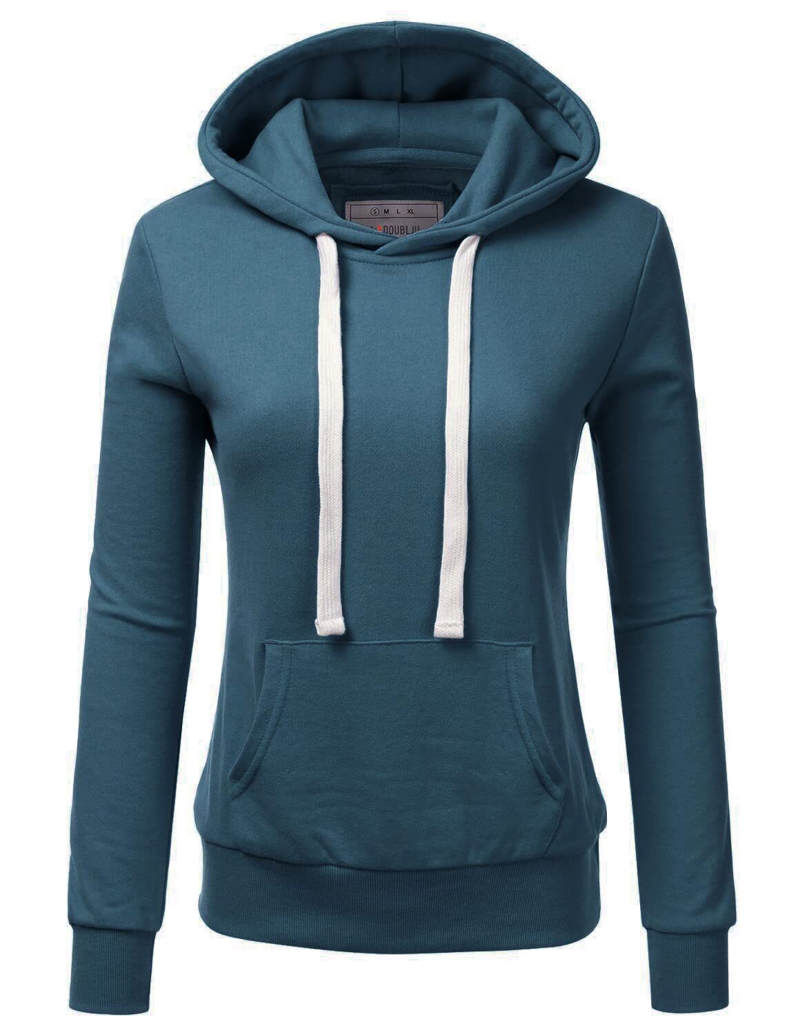 DOUBLJU Basic Lightweight Pullover Sweater Top Essential Comfy Casual Hoodie Swe